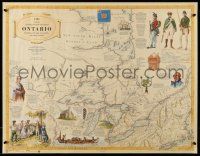9x650 ONTARIO 23x30 Canadian special '84 cool map of the region depicting the year 1784!