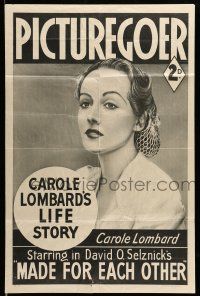 9x653 PICTUREGOER 20x30 English special '39 wonderful close of up gorgeous Carole Lombard!