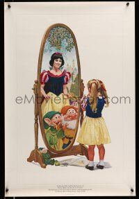 9x244 SNOW WHITE & THE SEVEN DWARFS 20x30 special '87 wonderful image of little girl at mirror!