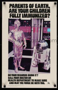 9x260 STAR WARS HEALTH DEPARTMENT POSTER 14x22 special '77 C3P0 & R2D2 check immunizations!