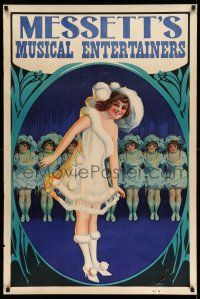 9x501 MESSETT'S MUSICAL ENTERTAINERS 28x42 stage poster '10s great stone litho!