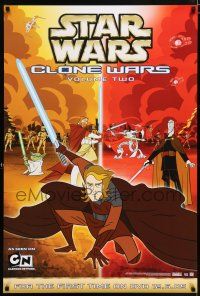 9x441 STAR WARS: CLONE WARS 27x40 volume 2 video poster '05 Anakin Skywalker, Yoda, & Obi-Wan Kenobi