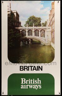 9x041 BRITISH AIRWAYS BRITAIN 25x40 English travel poster '80s great image of the Bridge of Sighs!