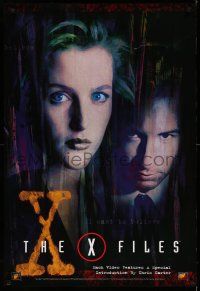 9x459 X-FILES 27x40 video poster '97 David Duchovny & Gillian Anderson, I want to believe!
