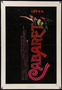 9y032 CABARET linen 1sh '72 Liza Minnelli in Nazi Germany, directed by Bob Fosse, Joseph Caroff art!