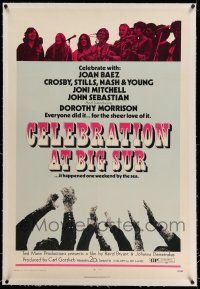9y045 CELEBRATION AT BIG SUR linen 1sh '71 celebrate with Joan Baez, Crosby, Stills, Nash & Young!