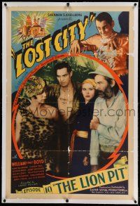 9y132 LOST CITY linen chapter 10 1sh '35 cool jungle sci-fi serial starring William Stage Boyd!