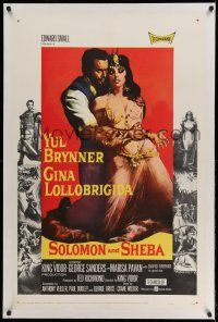 9y207 SOLOMON & SHEBA linen 1sh '59 Yul Brynner with hair & super sexy Gina Lollobrigida!
