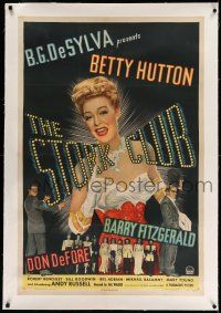 9y214 STORK CLUB linen 1sh '45 art of sexy Betty Hutton at the famous New York City nightclub!
