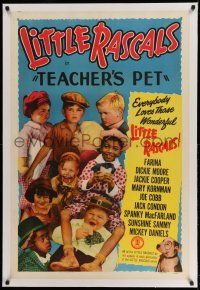 9y219 TEACHER'S PET linen 1sh R51 Farina, Dickie Moore, Jackie Cooper, Little Rascals!