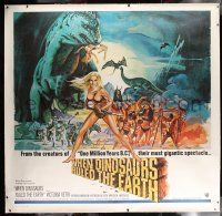 9z002 WHEN DINOSAURS RULED THE EARTH linen 6sh '71 Hammer, artwork of sexy cavewoman Victoria Vetri!