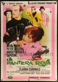 9z043 PINK PANTHER linen Italian 1p '64 different Nano art of Sellers, Niven, Cardinale & Capucine!