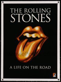 9z078 ROLLING STONES linen 24x34 special '98 advertising their book A Life On The Road!