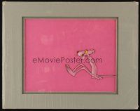 1a442 PINK PANTHER matted animation cel '70s great cartoon image of him sitting down!
