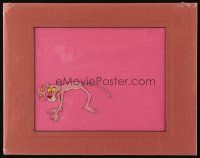 1a441 PINK PANTHER matted animation cel '70s great cartoon image of him holding pencil!