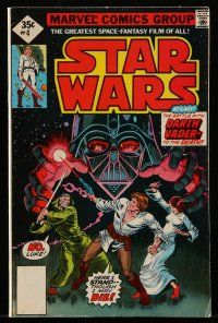 1a388 STAR WARS COMIC BOOK #4 comic book '77 Marvel Comics, Darth Vader battle to the death!