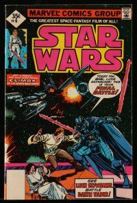 1a390 STAR WARS COMIC BOOK #6 comic book '77 Marvel Comics, Luke Skywalker in his final battle!