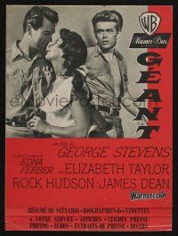 1a481 GIANT French pb '57 James Dean, Elizabeth Taylor, Hudson, George Stevens classic!