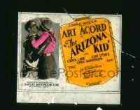 1a008 ARIZONA KID glass slide '29 great image of cowboy Art Acord about to kiss his gal!