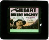 1a030 DESERT NIGHTS glass slide '29 South African diamond mine manager John Gilbert w/pith helmet!