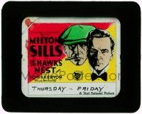 1a050 HAWK'S NEST glass slide '28 Milton Sills has plastic surgery to look like a famous gangster!