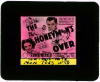 1a054 HONEYMOON'S OVER glass slide '39 four great artwork images of Stuart Erwin & Marjorie Weaver!