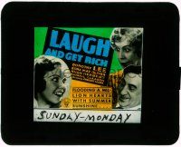 1a063 LAUGH & GET RICH glass slide '31 pretty Dorothy Lee's family gets rich by accident!