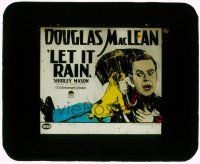 1a064 LET IT RAIN glass slide '27 wacky art Marine Douglas MacLean with dog biting his umbrella!