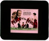 1a092 PERCH OF THE DEVIL glass slide '27 Mae Busch in Europe learns husband in Montana is rich!