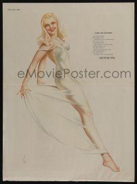1a426 ALBERTO VARGAS Esquire magazine centerfold '45 Lady of Letters, wonderful sexy pin-up art!