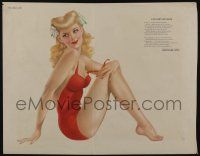 1a425 ALBERTO VARGAS Esquire magazine centerfold '44 Vacation Reverie, wonderful sexy pin-up art!
