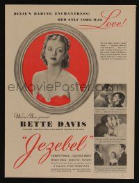 1a225 JEZEBEL magazine ad '38 Bette Davis, Henry Fonda, George Brent, directed by William Wyler!
