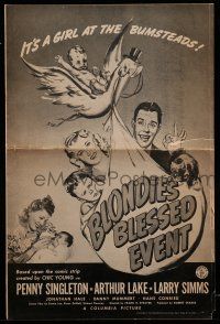 1a570 BLONDIE'S BLESSED EVENT pressbook '42 Penny Singleton has a baby, Arthur Lake has a fit!