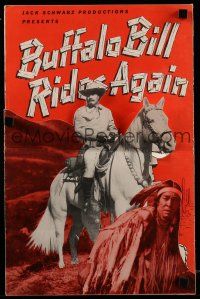 1a587 BUFFALO BILL RIDES AGAIN pressbook '47 cool die-cut cover image of Richard Arlen on horseback!
