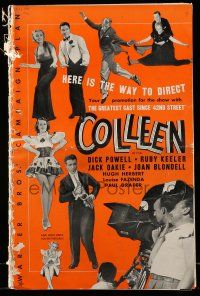 1a611 COLLEEN pressbook '36 Dick Powell, Ruby Keeler, Joan Blondell, Jack Oakie, musical comedy!