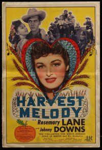 1a733 HARVEST MELODY pressbook '43 pretty Rosemary Lane, Johnny Downs, country music!