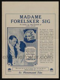 1a504 TROUBLE IN PARADISE Danish press sheet '32 Kay Francis, Marshall, Miriam Hopkins, Lubitsch