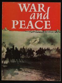 1a344 WAR & PEACE souvenir program book '68 Sergei Bondarchuck Russian version, Leo Tolstoy