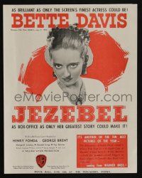 1a174 JEZEBEL Australian trade ad '38 Bette Davis with those eyes, directed by William Wyler!