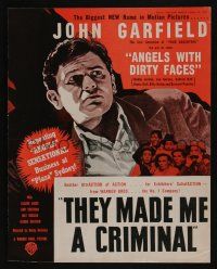 1a206 THEY MADE ME A CRIMINAL Australian trade ad '39 fugitive Garfield is hunted by ruthless men!