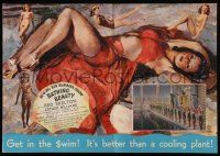 1a156 BATHING BEAUTY trade ad '44 wonderful art of sexy Esther Williams in swimsuit!