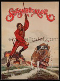 1a204 SWASHBUCKLER trade ad '76 art of pirate Robert Shaw swinging on rope by ship by John Solie!