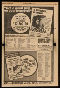 1a212 VIXEN/FINDERS KEEPERS LOVERS WEEPERS trade ad '69 Russ Meyer, get a good grip on your popcorn