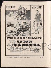 1a947 THUNDERBALL 19x25 ad slick '65 art of Sean Connery as James Bond by Robert McGinnis!