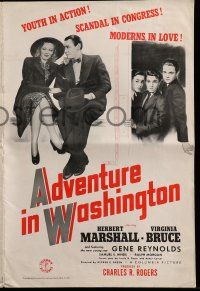 1a529 ADVENTURE IN WASHINGTON pressbook '41 Herbert Marshall, Virginia Bruce, scandal in Congress!