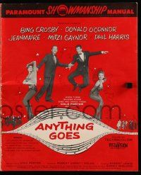 1a539 ANYTHING GOES pressbook '56 Bing Crosby, Donald O'Connor, songs by Cole Porter!