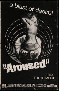 1a543 AROUSED pressbook '66 psycho prostitute killer has a blast of desire, total fulfillment!