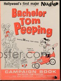 1a544 BACHELOR TOM PEEPING pressbook '64 featuring 30 young, risque starlets, Hollywood nudie!
