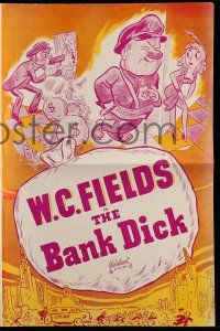 1a548 BANK DICK pressbook R49 great wacky art of W.C. Fields as movie director Egbert Souse!