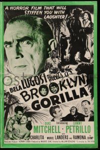 1a554 BELA LUGOSI MEETS A BROOKLYN GORILLA pressbook '52 it will stiffen you with laughter!